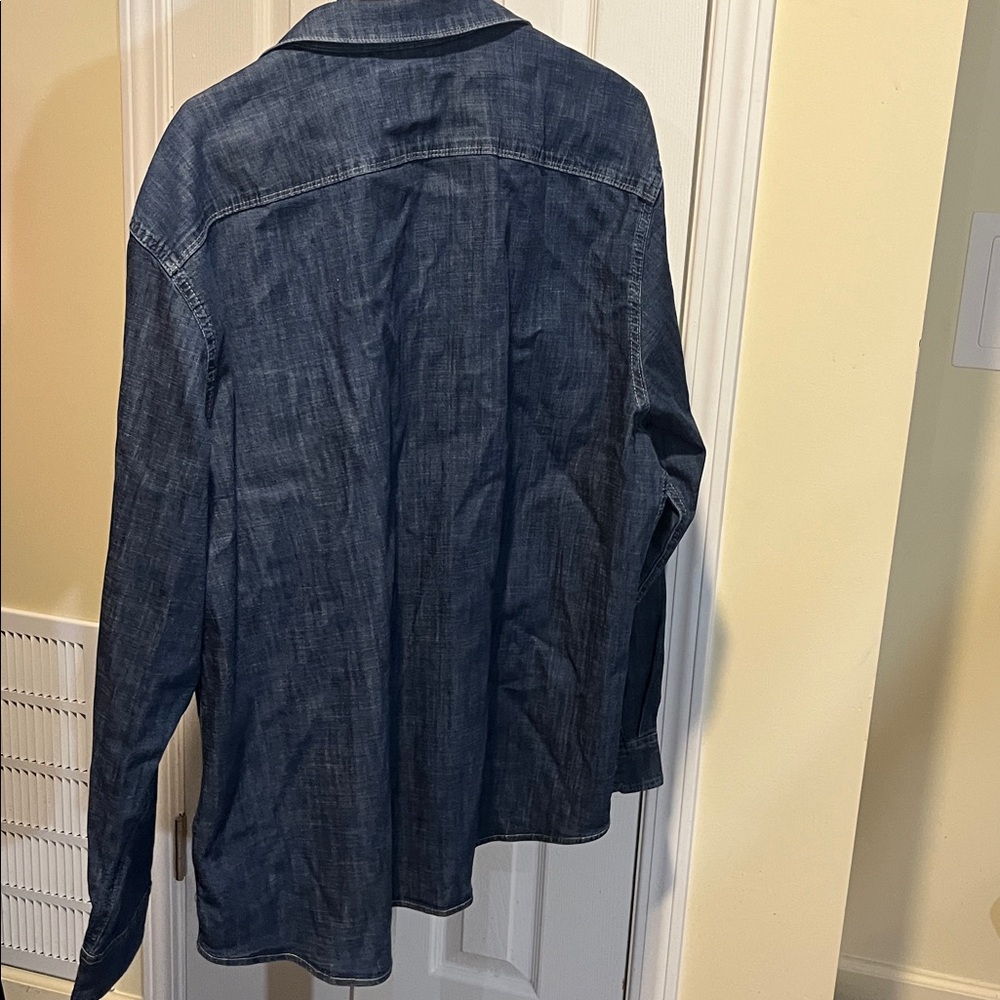 Wrangler Men's Dark Blue Denim Shirt Jacket - Picture 5 of 5